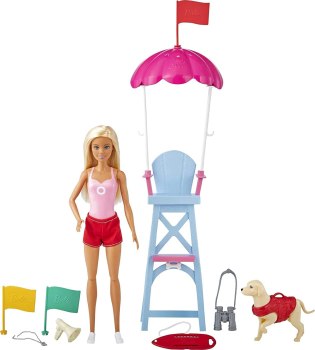 12″ Barbie Lifeguard Blonde Doll Playset w/ Accessories