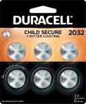 6-Count Duracell 2032 Lithium 3V Coin Batteries