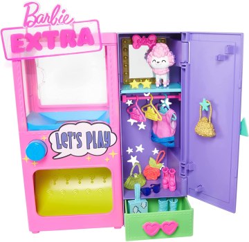 Lowest Price EVER! Barbie Extra Surprise Fashion Playset with 20 Pieces Including Pet Poodle, Closet and Push-Buttons