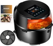 Tiroov Large Air Fryer XL, 7.8 Quart Electric Hot Air Fryer Oven Oilless Cooker with Viewable Window, 10-in-1 LED Digital Touch Screen Air Fryers (+ 36 Recipes)