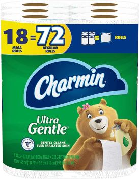 72 Rolls of Charmin Ultra Gentle Toilet Paper
