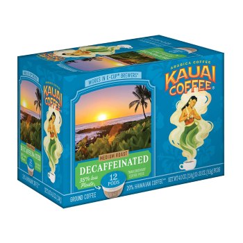 Kauai Coffee Single Serve Pods, Decaf Medium Roast – 100% Arabica Coffee from Hawaii’s Largest Coffee Grower, Compatible with Keurig K-Cup Brewers – 12 Count