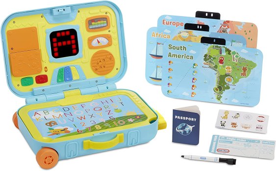 Little Tikes Learning Activity Suitcase Roll and Go Interactive LCD Screen w/ Music Songs Sounds Travel Phrases