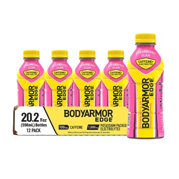 12 Pack For $19.99 BODYARMOR EDGE Sports Drink with Caffeine, Strawberry Slam