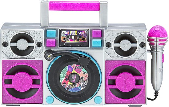 LOL Surprise OMG Remix Karaoke Machine Sing Along Boombox with Real Karaoke Microphone