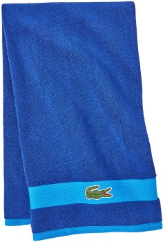 Price Mistake? $14 (usually sells for $36+) Lacoste Heritage Supima Cotton Bath Towel, Surf Blue, 30″ x 52″