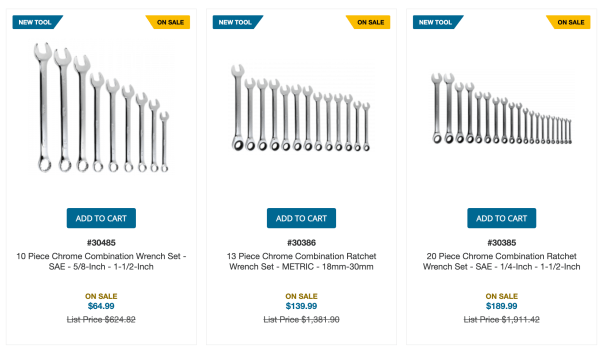 Huge Sale! Wiha Chrome Wrenches – up to 90% off! $189.99 for $1911.42 set! Shipped Via wihatools.com