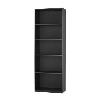 Mainstays 71″ 5-Shelf Bookcase with Adjustable Shelves, True Black Oak.