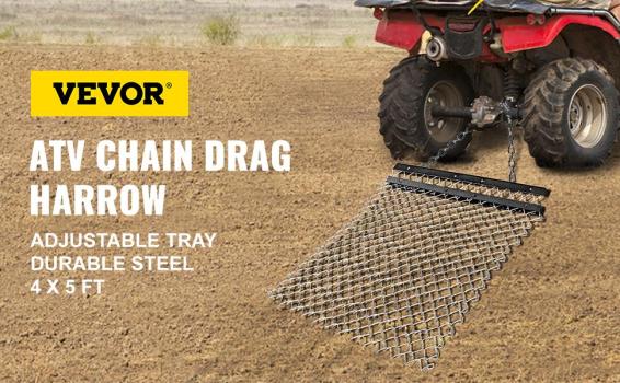 Drag Harrow, 4′ x 5′ ATV Chain Harrow,