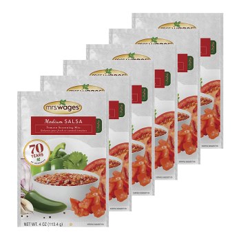 6 Pack! Mrs. Wages Medium Spicy Salsa Seasoning Mix, 4 Oz
