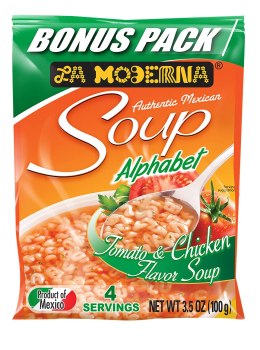 12 Pack For $5.30 La Moderna Alphabet Soup 3.5 Oz (Must choose Amazon as the seller!)