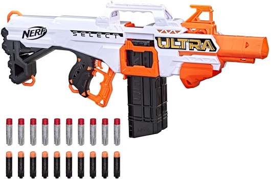 Lowest Price on Amazon! $25.30 NERF Ultra Select Fully Motorized Blaster, Fire for Distance or Accuracy, Includes Clips and Darts