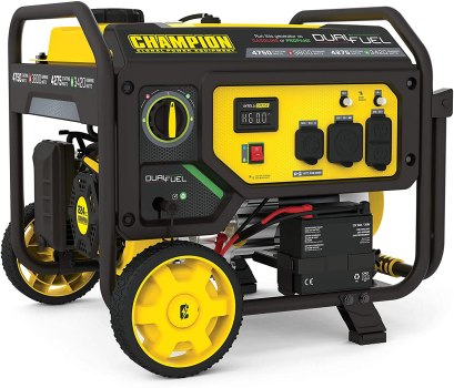 Price Mistake! $373.30 (down from $640+) Champion Power Equipment 201052 4750/3800-Watt Dual Fuel Portable Generator with Electric Start, Wheel Kit