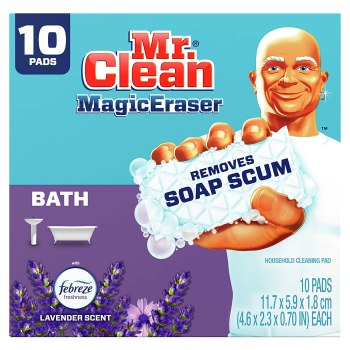 10 Ct. Mr. Clean Magic Eraser, Bath (Febreze Lavender Scent) $8.15 With s&s