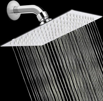 HIGH PRESSURE Rain Shower head, High Flow Stainless Steel Square