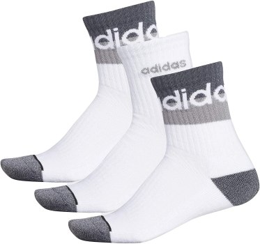 adidas Men’s Blocked Linear High Quarter Socks (3-Pair)