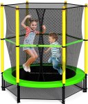 55″ Trampoline for Kids with Net Safety Enclosure