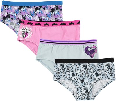 4 Pack For $6.49 Disney Girls’ Big Descendants Supersoft Reactive Print Panties