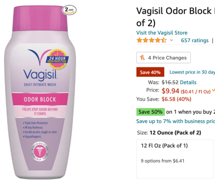 Price Mistake on Vagisil