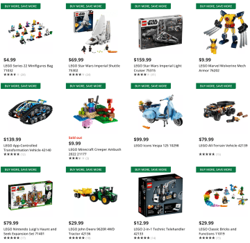 HOT! Lego sets up to 20% off at Gamestop