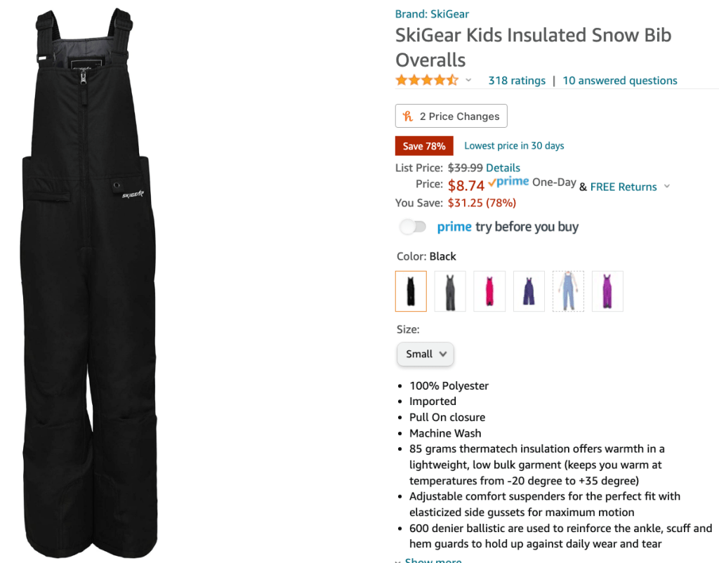 price mistake ski gear