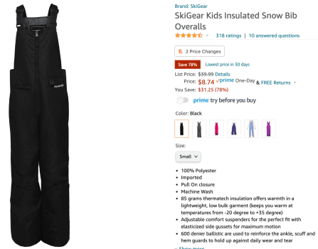 price mistake ski gear