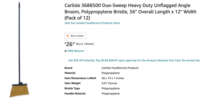 price mistake on brooms