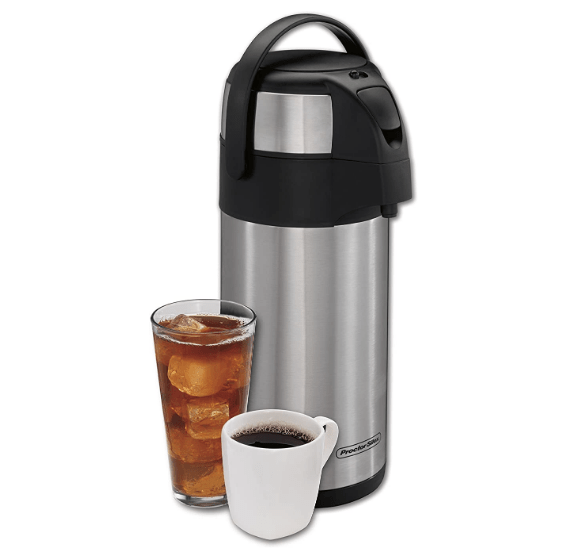Proctor Silex 3 Liter Airpot Hot Coffee Beverage Dispenser With Pump For $24.99 From Amazon