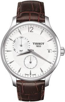 Price Mistake?! $175 (down from $300)Tissot Men’s Tradition GMT Stainless Steel Quartz Watch with Leather Strap, Brown, 20 (Model: T0636391603700)