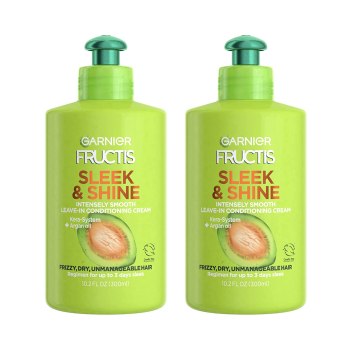 🔥 2 Pack For $3.84!! 🔥 10.2oz Garnier Fructis Sleek and Shine Intensely Smooth Leave-In Conditioning Cream