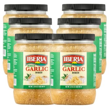 Hot deal!! 6 Pack For $5.56 (usually $24+) Iberia Minced Garlic in Water, 32 Ounce