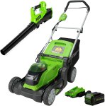 Amazon has the Greenworks 40V 14″ Cordless Lawn Mower / Blower Combo Kit, 4.0Ah USB Battery and Charger Included for ONLY $189 Shipped (Was $299)!!
