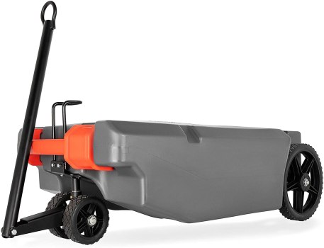 Camco Rhino RV Heavy Duty 36 Gallon Portable Waste Holding Tank | Steerable with 4 Wheels | Complete Kit with Hoses and Accessories (39007), Gray