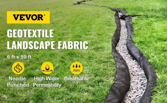 Garden Weed Barrier Fabric, 8OZ Heavy Duty Geotextile Landscape Fabric, 6ft x 50ft