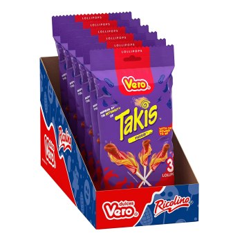 6 Pack For $6 – Vero Takis Chamoy Artificially Flavored Lollipop with Chili Pepper Powder