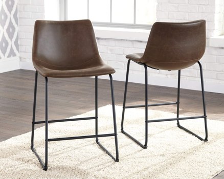 Set of 2 For $87.50 Signature Design by Ashley Centiar 24″ Counter Height Modern Bucket Barstool