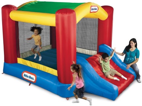 Little Tikes Jump ‘n Slide Bouncer with Arched Canopy Overhead Cover Includes Heavy Duty Blower, Stakes, Repair Patches, and Storage Bag for ONLY $199.99 Shipped (Was $299)!!