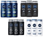 3 Pack of 16.9oz Nivea Men Body Wash Only