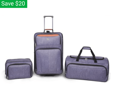 3-piece Protege luggage set for $35