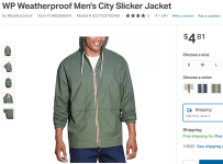 Sam's Club Member's: WP Weatherproof Men's City Slicker Jacket (various colors) $4.81 + Free S/H for Plus Members