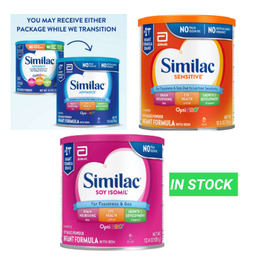 6 Pack of 12.5oz. Similac Infant Formula Powder With Iron: Sensitive, Advance or Soy Isomil $111.50 + Free Shipping - IN STOCK DIRECT FROM ABOTT THE MANUFACTURER
