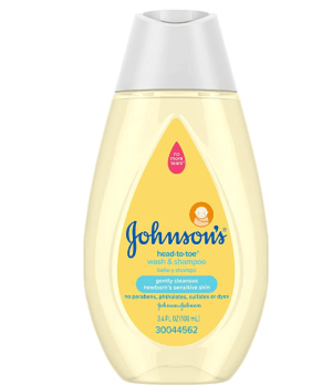 Johnson's Head-to-Toe Gentle Baby Wash & Shampoo, Travel-Size Bottle 3.4 fl. Oz (Pack of 12)