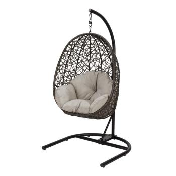 Wicker Hanging Egg Chair with Cushion and Stand For $274 Shipped