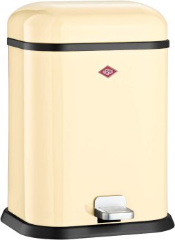 Wesco Single Boy – German Designed – Step Trash Can, Powder Coated Steel, 3.4 Gallon/13 L, Almond