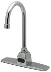 Zurn AquaSense® Gooseneck Sensor Faucet, Single Hole, 0.5 gpm Aerator, 6 VDC Power Converter, 8″ Cover Plate, Chrome