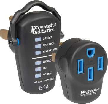 Progressive Industries 30 Amp and 50 Amp Portable RV Surge Protector Kits, Modules and Testers