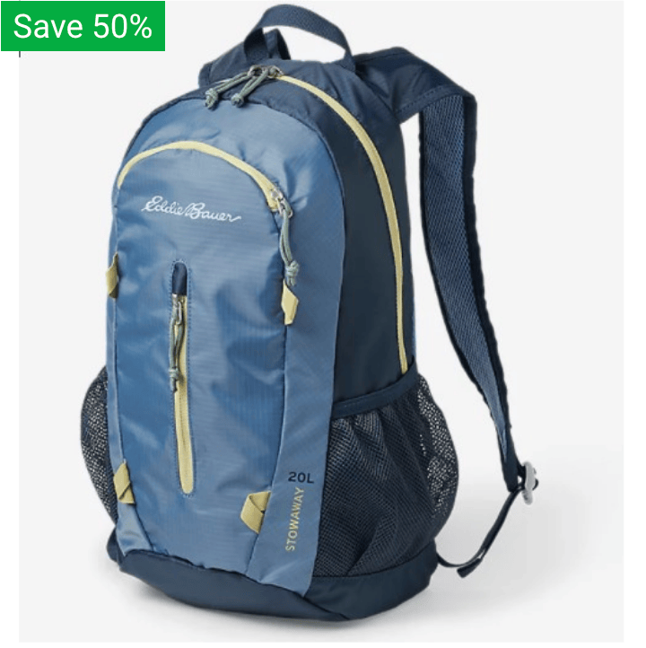 20L Eddie Bauer stowaway packable daypack for $15