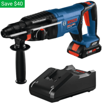 Today only: Bosch Bulldog CORE 18V-volt cordless rotary hammer drill with battery for $159