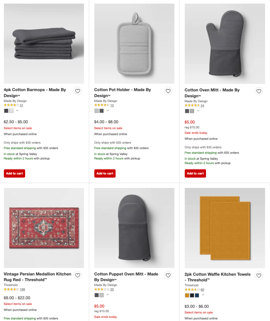 Target has a sale on select kitchenware as priced below