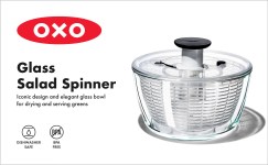 OXO Good Grips Glass Salad Spinner, Large/6.22 Quart, Clear